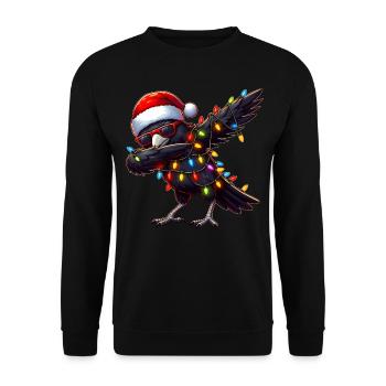 Dabbing Crow Corbeau Lunettes de soleil Noël mignon - Sweat-shirt Unisexe - noir - Devant - Alina (178cm) & Michal (187cm)