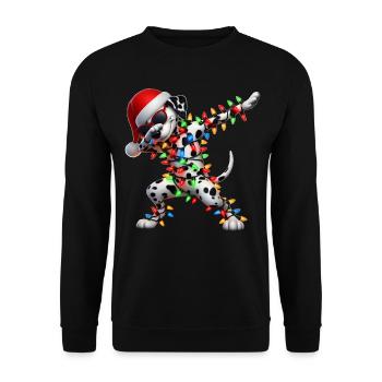 Tupfende Dalmatiner-Sonnenbrille Niedlich Weihnach - Unisex Pullover - Schwarz - Vorne - Alina (178cm) & Michal (187cm)
