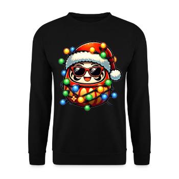 Polka Dot Daruma Doll Japan Sunglasses Cute - Unisex Sweatshirt - black - Front - Alina (178cm) & Michal (187cm)