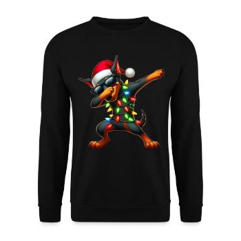 Lunettes de soleil à pois Doberman Chien Cute Weih - Sweat-shirt Unisexe - noir - Devant - Alina (178cm) & Michal (187cm)