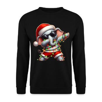 Tupfende Elefanten-Sonnenbrille Niedlich Weihnacht - Unisex Pullover - Schwarz - Vorne - Alina (178cm) & Michal (187cm)
