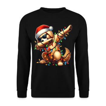 Tupfende Golden Retriever Sonnenbrille Niedlich We - Unisex Pullover - Schwarz - Vorne - Alina (178cm) & Michal (187cm)