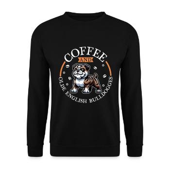 Coffee and Olde English Bulldog - Unisex Sweatshirt - black - Front - Alina (178cm) & Michal (187cm)