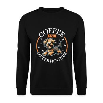 Café et chien loutre - Sweat-shirt Unisexe - noir - Devant - Alina (178cm) & Michal (187cm)