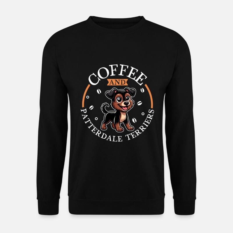 Coffee and Patterdale Terrier - Unisex Sweatshirt - black