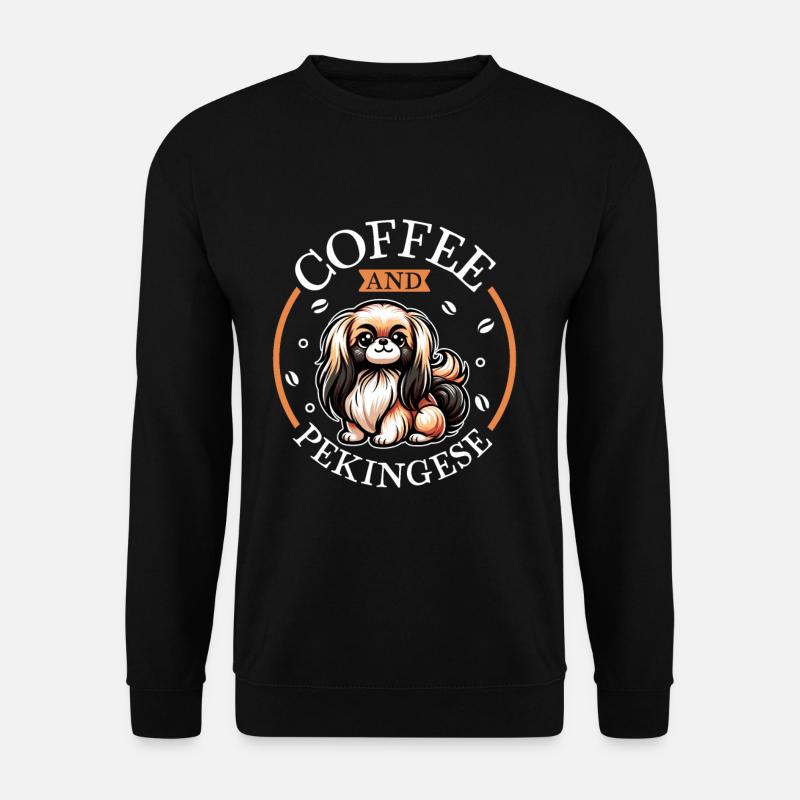 Café et Pékinois - Sweat-shirt Unisexe - noir