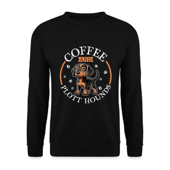 Café et chien de chasse Plott - Sweat-shirt Unisexe - noir - Devant - Alina (178cm) & Michal (187cm)