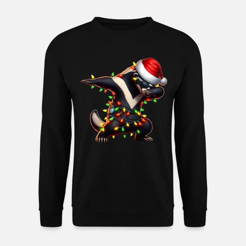 Dabbing Honig Dachs Ratel Sonnenbrille Niedlich - Unisex Pullover - Schwarz