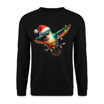 Dabbing Hummingbird Sonnenbrille Niedlich Weihnach - Unisex Pullover - Schwarz - Vorne - Alina (178cm) & Michal (187cm)