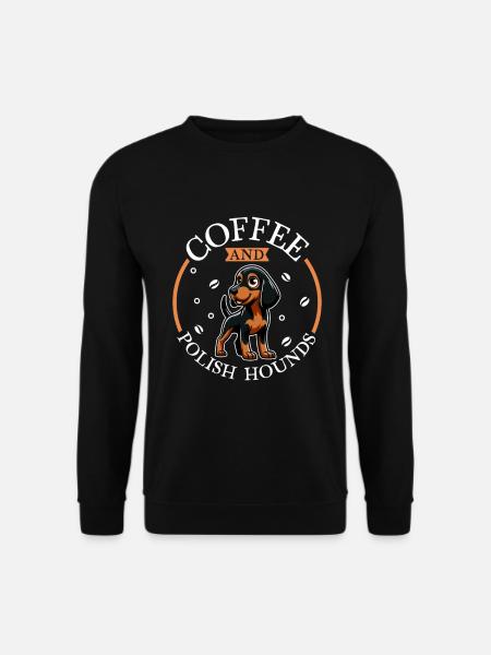 Kaffee und Polnische Bracke - Unisex Pullover - Schwarz