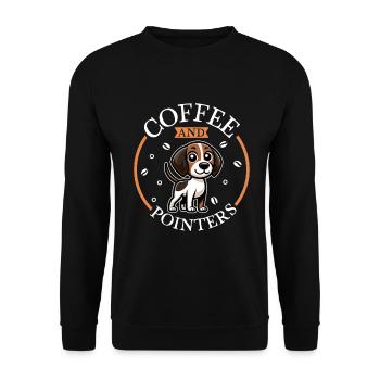 Coffee and English Pointer - Unisex Sweatshirt - black - Front - Alina (178cm) & Michal (187cm)