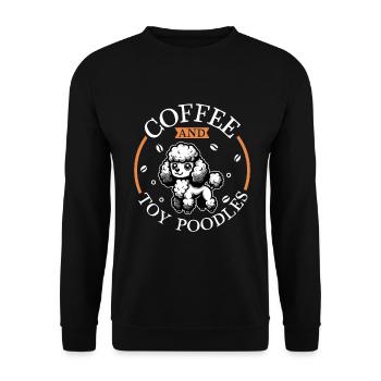 Coffee and Toy Poodle - Unisex Sweatshirt - black - Front - Alina (178cm) & Michal (187cm)