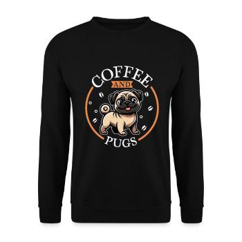 Café et carlin - Sweat-shirt Unisexe - noir - Devant - Alina (178cm) & Michal (187cm)