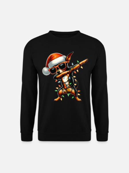 Dabbing Miniature Pinscher Dog Sunglasses - Unisex Sweatshirt - black
