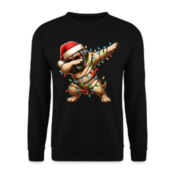 Dabbing Mastiff Chien Lunettes de soleil Cute Weihnac - Sweat-shirt Unisexe - noir - Devant - Alina (178cm) & Michal (187cm)