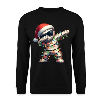 Tupfende Mumie Halloween Sonnenbrille Niedlich Wei - Unisex Pullover - Schwarz - Vorne - Alina (178cm) & Michal (187cm)
