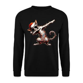 Tupfende Orientalisch Kurzhaar Katze Sonnenbrille - Unisex Pullover - Schwarz - Vorne - Alina (178cm) & Michal (187cm)