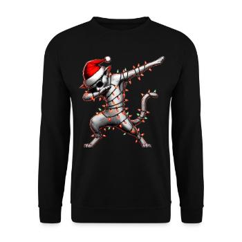 Tupfende Orientalisch Kurzhaar Katze Sonnenbrille - Unisex Pullover - Schwarz - Vorne - Alina (178cm) & Michal (187cm)