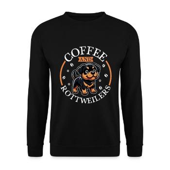 Café et Rottweiler - Sweat-shirt Unisexe - noir - Devant - Alina (178cm) & Michal (187cm)