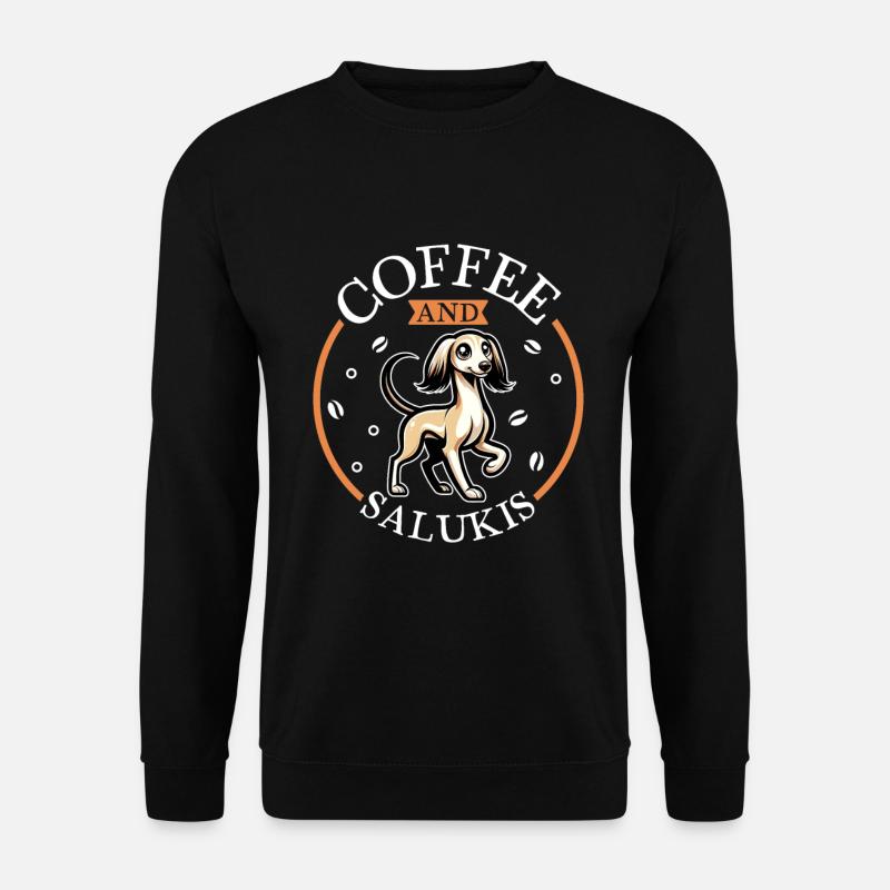 Coffee and Saluki - Unisex Sweatshirt - black