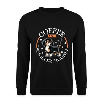 Kaffee und Schillerstövare - Unisex Pullover - Schwarz - Vorne - Alina (178cm) & Michal (187cm)