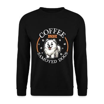 Coffee and Samoyed - Unisex Sweatshirt - black - Front - Alina (178cm) & Michal (187cm)