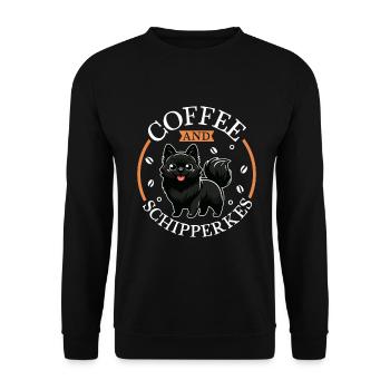 Kaffee und Schipperke - Unisex Pullover - Schwarz - Vorne - Alina (178cm) & Michal (187cm)