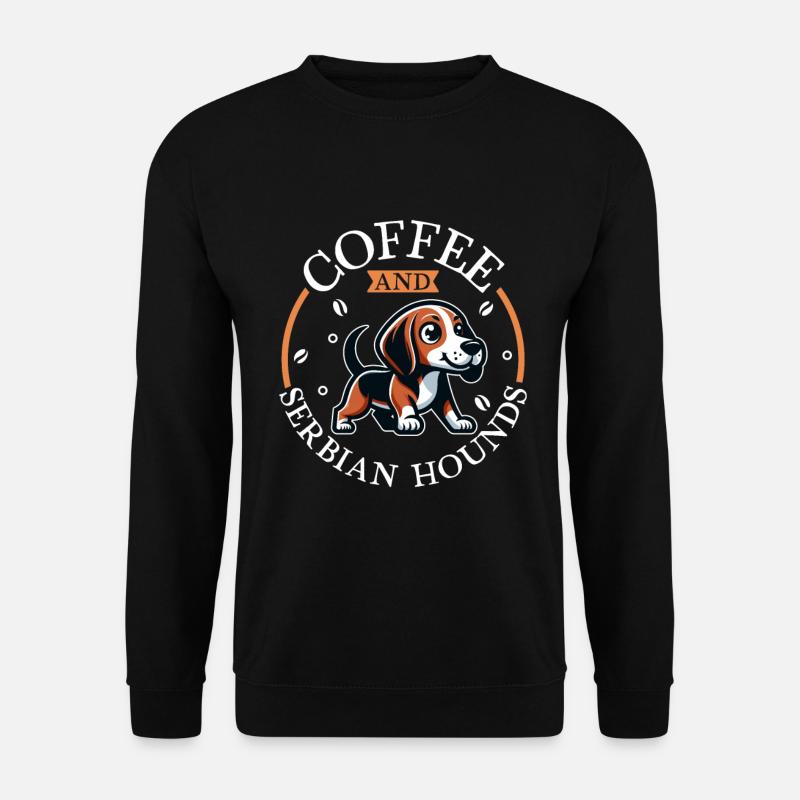 Café et lévrier serbe - Sweat-shirt Unisexe - noir