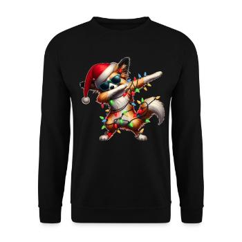 Tupfende Papillon Hund Sonnenbrille Niedlich Weihn - Unisex Pullover - Schwarz - Vorne - Alina (178cm) & Michal (187cm)