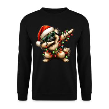 Dabbing Pekingese Sunglasses Cute Christmas - Unisex Sweatshirt - black - Front - Alina (178cm) & Michal (187cm)