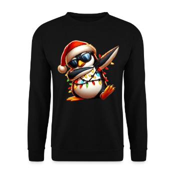 Lunettes de soleil à pois pingouin Noël mignon - Sweat-shirt Unisexe - noir - Devant - Alina (178cm) & Michal (187cm)