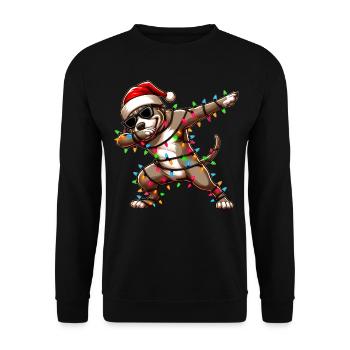 Tupfende Pitbull Pittie Sonnenbrille Niedlich Weih - Unisex Pullover - Schwarz - Vorne - Alina (178cm) & Michal (187cm)