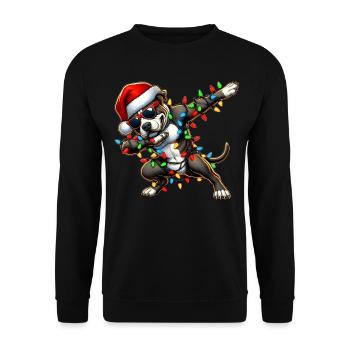 Tupfende Pitbull Pittie Sonnenbrille Niedlich Weih - Unisex Pullover - Schwarz - Vorne - Alina (178cm) & Michal (187cm)