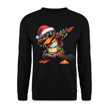 Tupfende Schnabeltier Sonnenbrille Niedlich Weihna - Unisex Pullover - Schwarz - Vorne - Alina (178cm) & Michal (187cm)