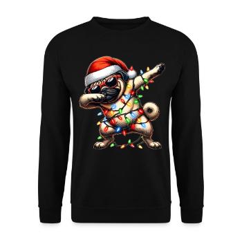 Polka Dot Pug Dog Sunglasses Cute Christmas - Unisex Sweatshirt - black - Front - Alina (178cm) & Michal (187cm)