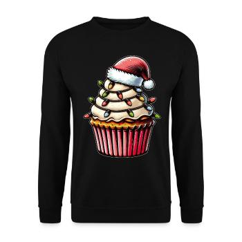 Cupcake Baking Baker Christmas Hat Xmas - Unisex Sweatshirt - black - Front - Alina (178cm) & Michal (187cm)