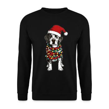 Chapeau de Noël Dalmatien Noël - Sweat-shirt Unisexe - noir - Devant - Alina (178cm) & Michal (187cm)