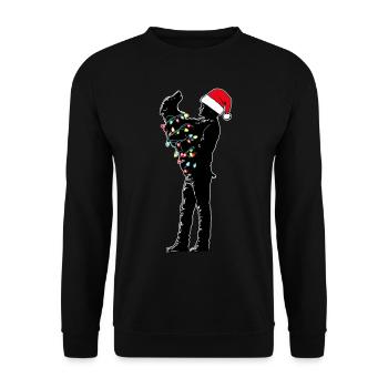 Dog Rescue Adoption Animal Rescue Santa Hat - Unisex Sweatshirt - black - Front - Alina (178cm) & Michal (187cm)