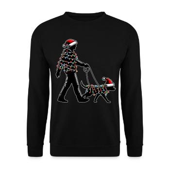 Dog Sitter Dog Walker Dog Sitter Chapeau de Père Noël - Sweat-shirt Unisexe - noir - Devant - Alina (178cm) & Michal (187cm)