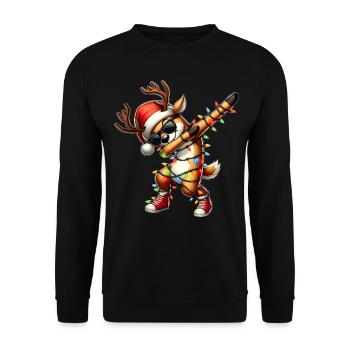 Polluting Reindeer Christmas Santa Claus Sun - Unisex Sweatshirt - black - Front - Alina (178cm) & Michal (187cm)