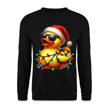 Polka Dot Rubber Duck Sunglasses Cute Christmas - Unisex Sweatshirt - black - Front - Alina (178cm) & Michal (187cm)