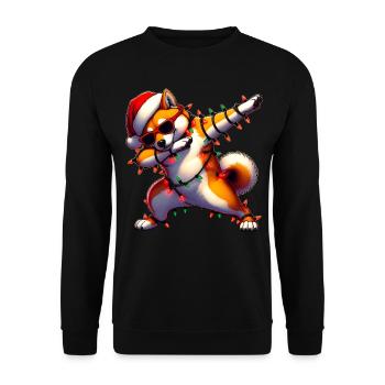 Polka Dotting Shiba Inu Chien Lunettes de soleil Cute Weih - Sweat-shirt Unisexe - noir - Devant - Alina (178cm) & Michal (187cm)