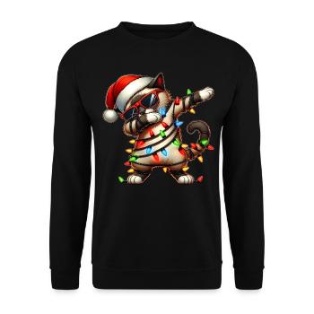 Tupfende Siamesische Katze Sonnenbrille Niedlich W - Unisex Pullover - Schwarz - Vorne - Alina (178cm) & Michal (187cm)