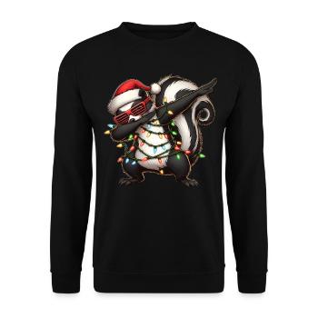 Dabbing Skunk Lunettes de soleil Noël mignon Xm - Sweat-shirt Unisexe - noir - Devant - Alina (178cm) & Michal (187cm)