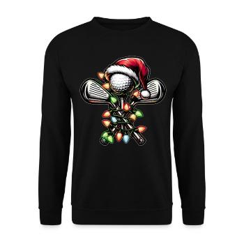Golf Golfer Golfing Weihnachtsmütze Xmas - Unisex Pullover - Schwarz - Vorne - Alina (178cm) & Michal (187cm)