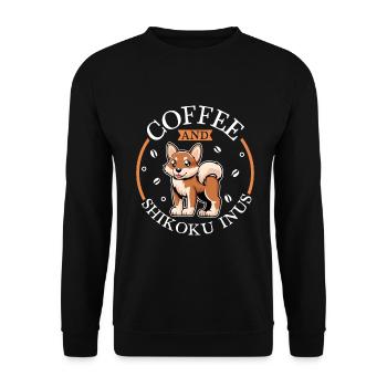 Coffee and Shikoku - Unisex Sweatshirt - black - Front - Alina (178cm) & Michal (187cm)