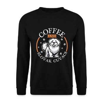 Coffee and Slovensky cuvac - Unisex Sweatshirt - black - Front - Alina (178cm) & Michal (187cm)