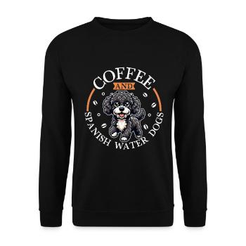 Coffee and Spanish Water Dog - Unisex Sweatshirt - black - Front - Alina (178cm) & Michal (187cm)