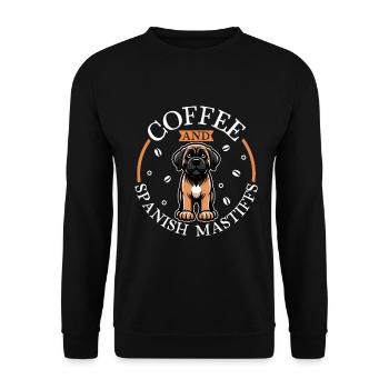 Coffee and Mastín Español - Unisex Sweatshirt - black - Front - Alina (178cm) & Michal (187cm)