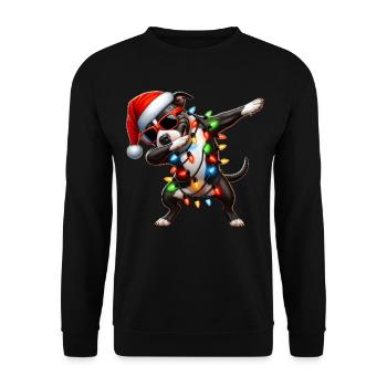 Spotting Staffordshire Bull Terrier Chien Mignon - Sweat-shirt Unisexe - noir - Devant - Alina (178cm) & Michal (187cm)
